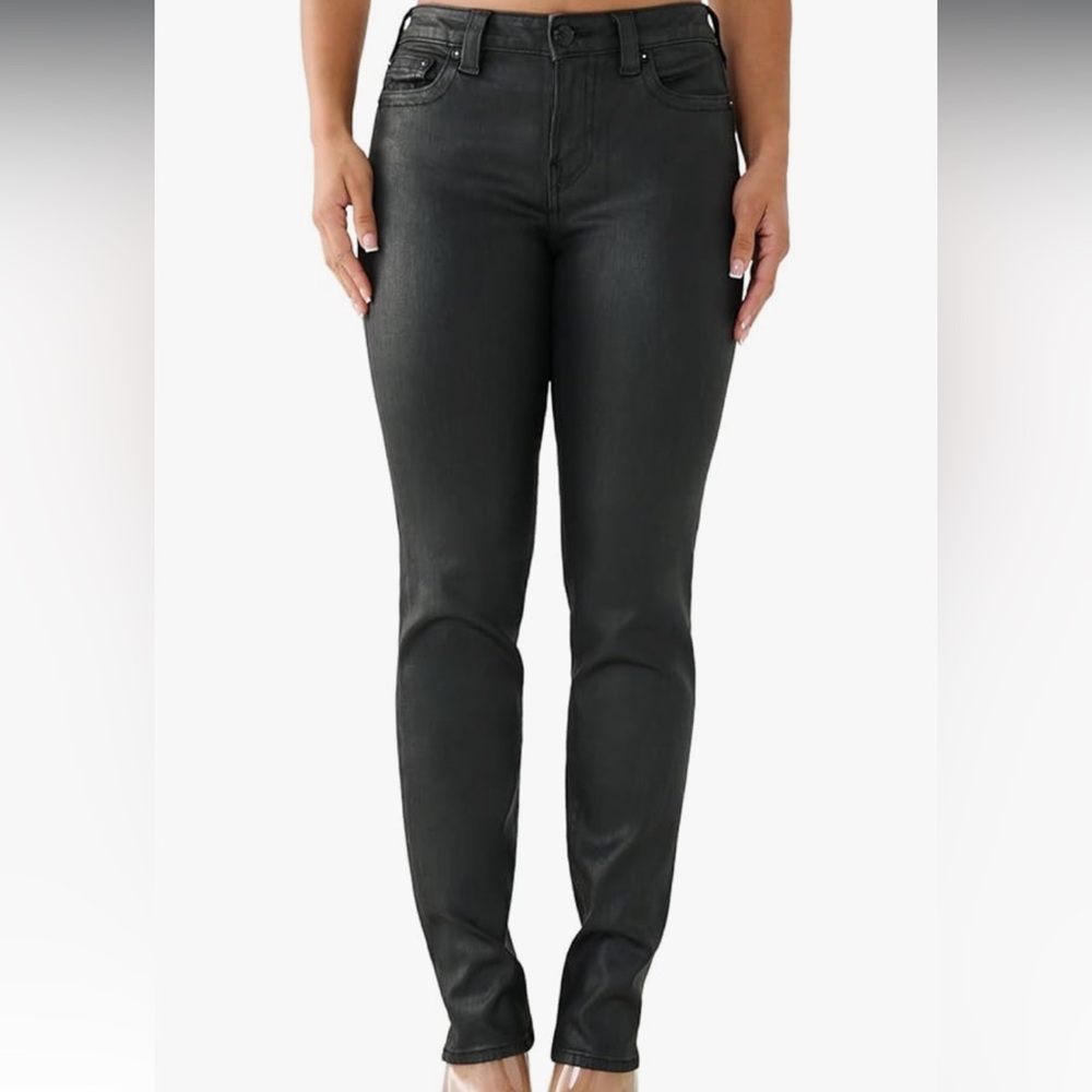 True Religion Women's Dark Gray Straight Leg Jeans